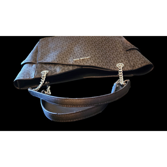 Michael Kors Jet Set Large Logo Shoulder Bag dark gray and blackmICHAEL - Picture 7 of 9